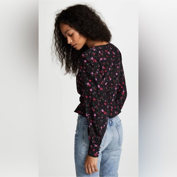 For Love & Lemons Isabella Ruched Corset Hook and Eye Top in Cherry Blossom - Picture 6 of 14